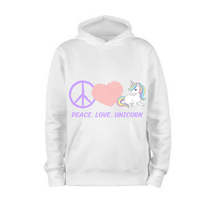 Peace, Love, Unicorn 3D Hoodie