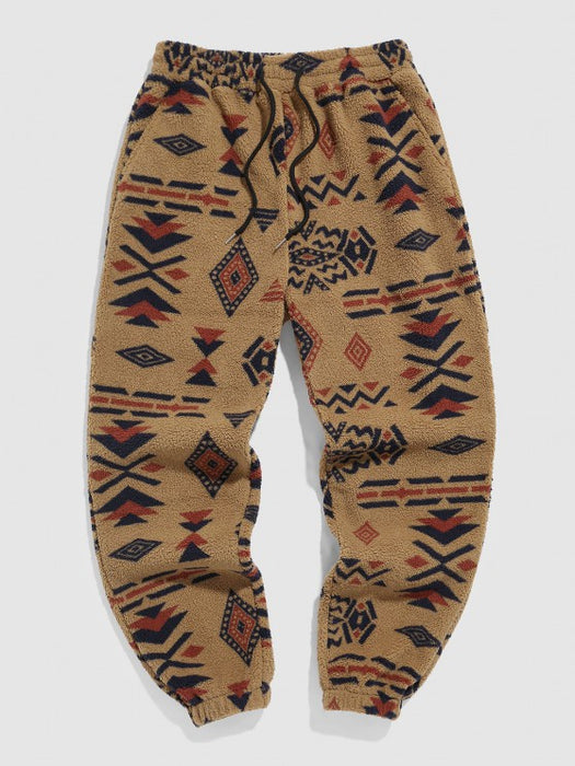 Ethnic Printed Hoodie And Pants Set