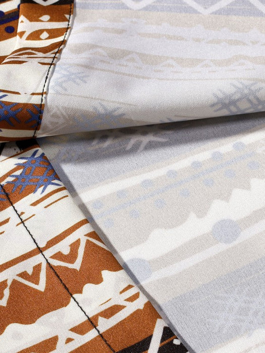 Ethnic Geometric Stripe Print Shirt And Pants