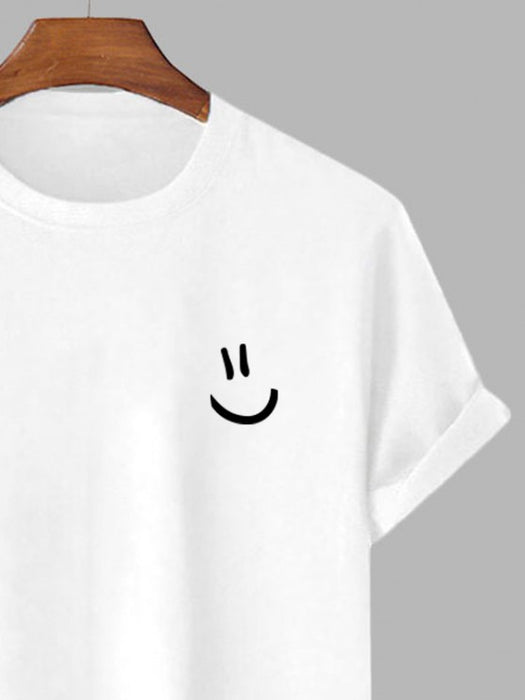 Cartoon Smile Tee And Stylish Cargo Shorts