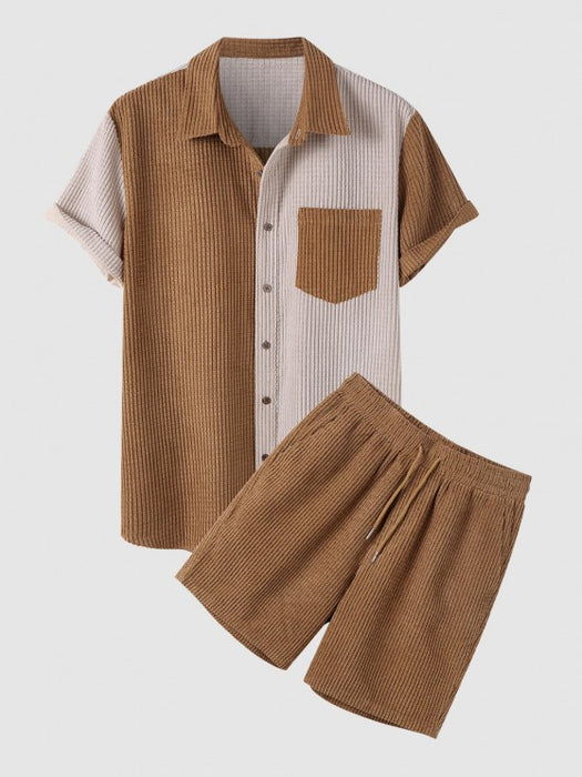 Stylish Two Tone Shirt And Shorts Set