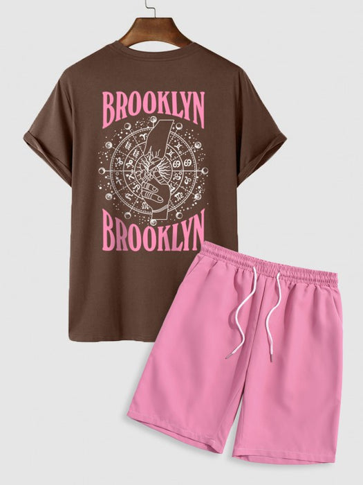 Printed T Shirt And Casual Shorts Set