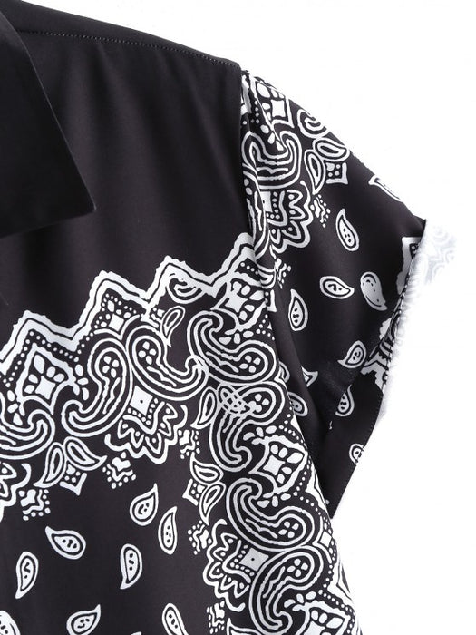 Ethnic Style Paisley Printed Shirt With Shorts Set