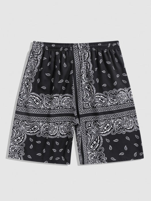 Ethnic Style Paisley Printed Shirt With Shorts Set