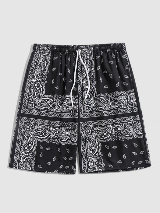 Ethnic Style Paisley Printed Shirt With Shorts Set