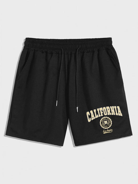 California Badge T Shirt And Shorts Set