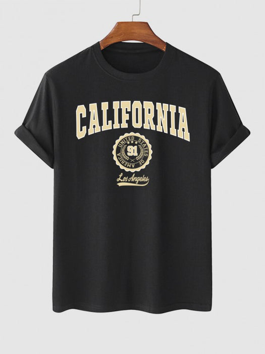 California Badge T Shirt And Shorts Set