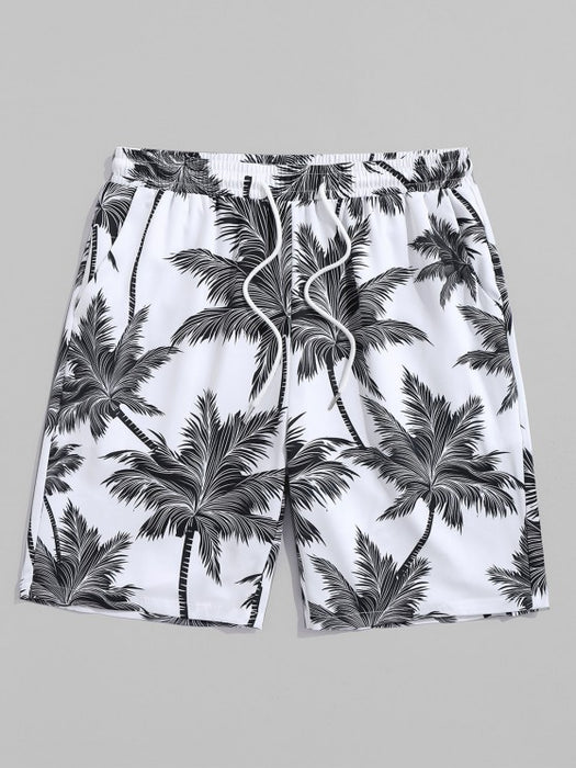 Coconut Tree Printed Shirt And Shorts