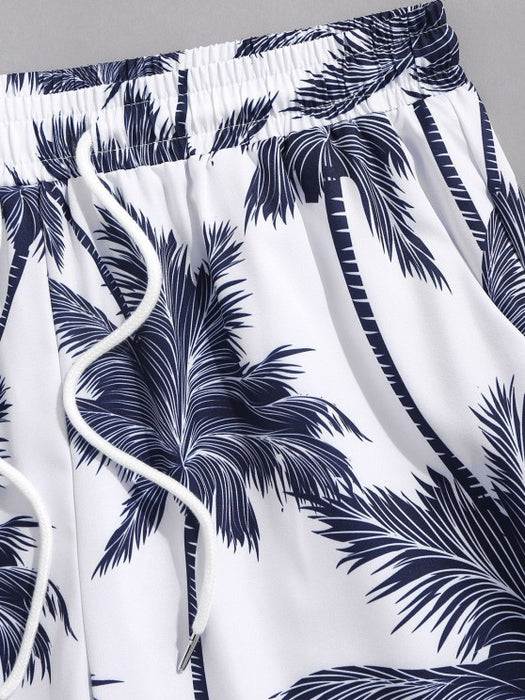 Coconut Tree Printed Shirt And Shorts