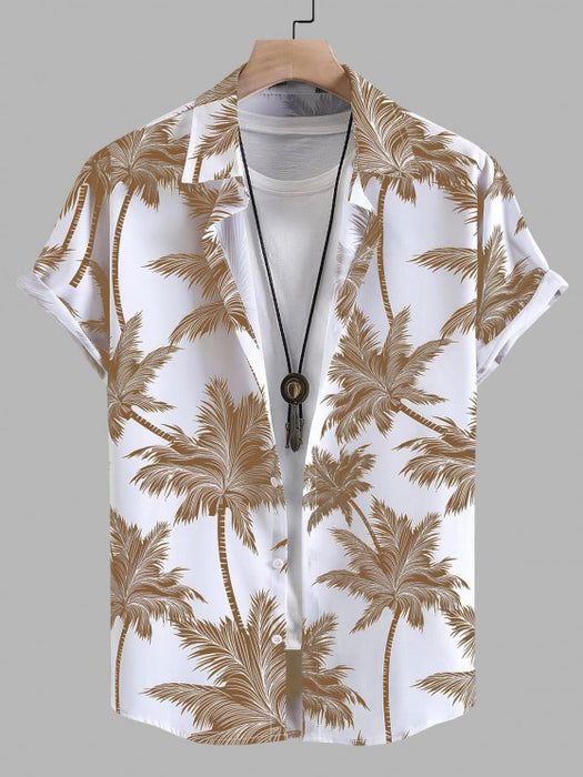 Coconut Tree Printed Shirt And Shorts