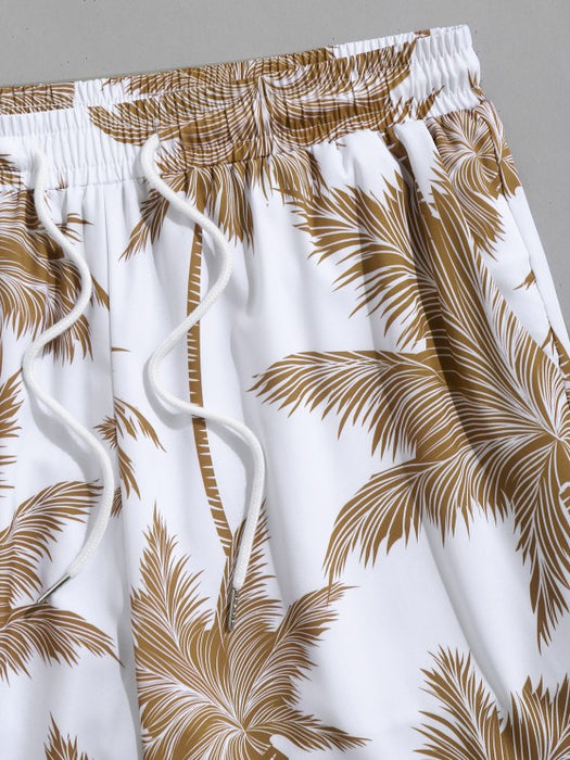 Coconut Tree Printed Shirt And Shorts