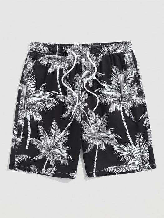 Coconut Tree Printed Shirt And Shorts