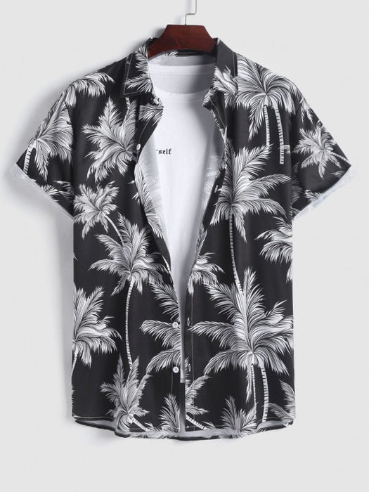 Coconut Tree Printed Shirt And Shorts