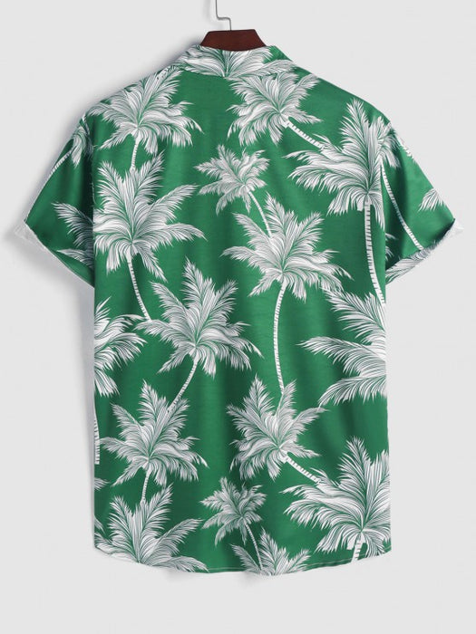 Coconut Tree Printed Shirt And Shorts