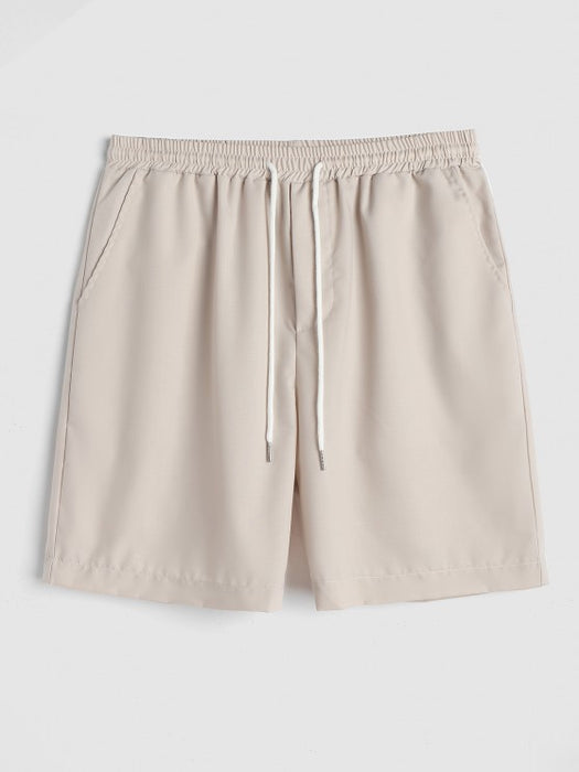 Casual Collar Single Button Shirt And Shorts