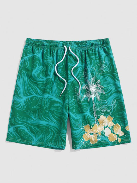Coconut Palm Floral Tropical Shirt And Shorts