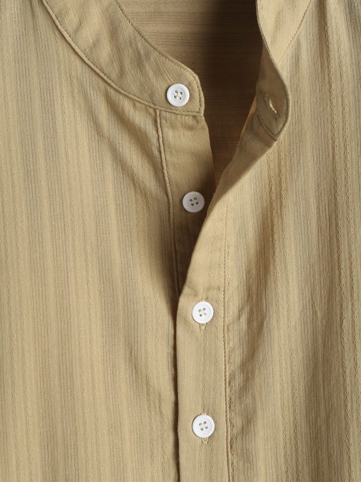 Jacquard Textured Short Sleeves Pullover Shirt And Casual Shorts Set