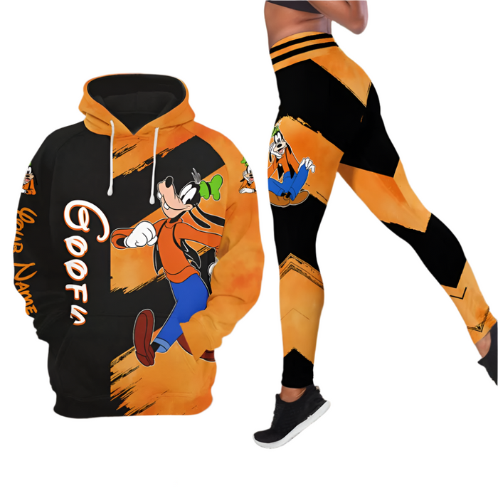 Custom Name Goofy Pattern Hoodie And Leggings Set