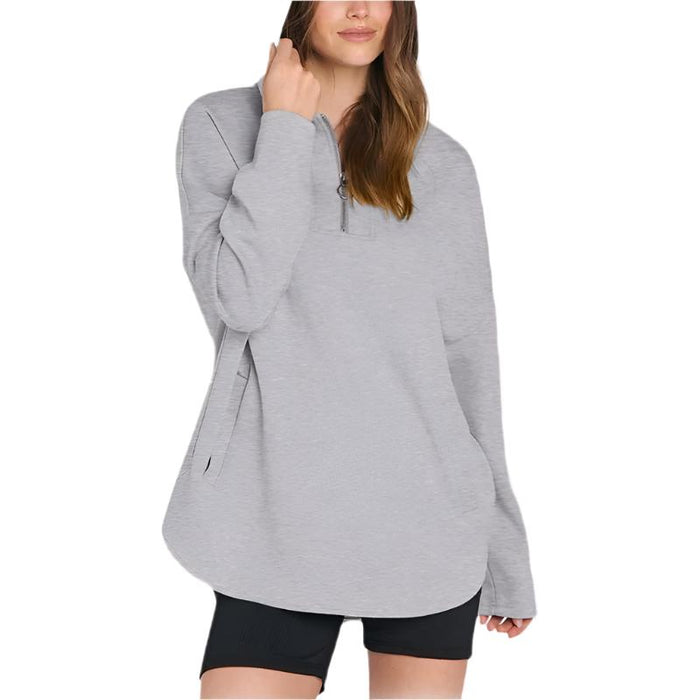 Oversized Quarter Zip Tunic Hoodie