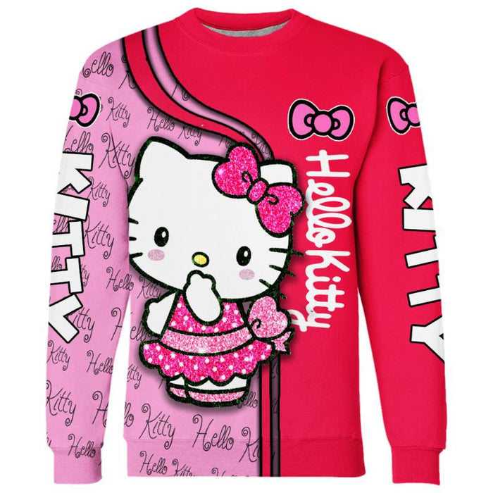 Hello Kitty Design Hoodie And Leggings Set