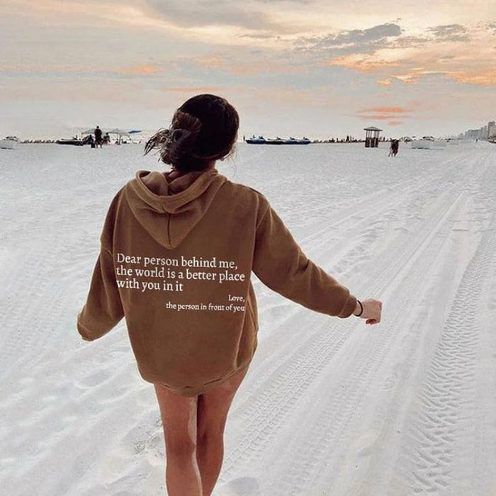 Inspirational Message Oversized Hoodie