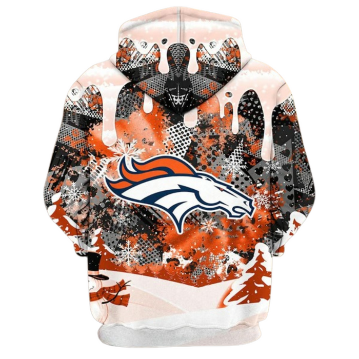 Winter Snowflake Printed Denver Broncos Hoodie