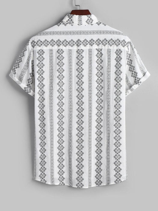 Ethnic Geometric Printed Shirt And Shorts Set