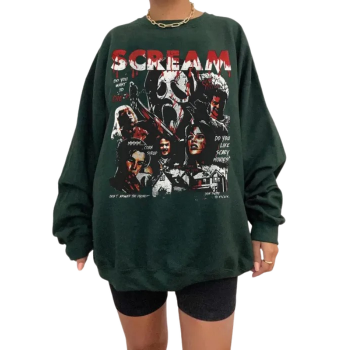 Horror Movie Graphic Sweatshirt