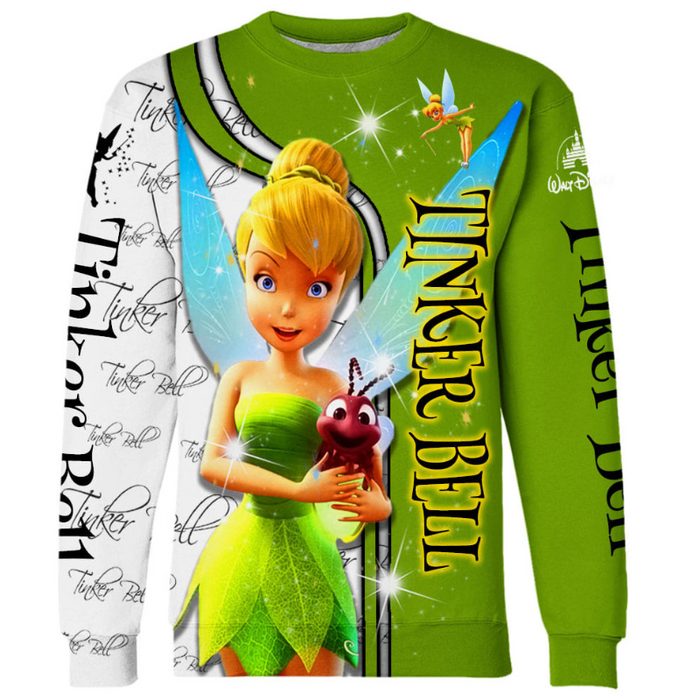 Tinker Bell Pattern Hoodie And Leggings Set