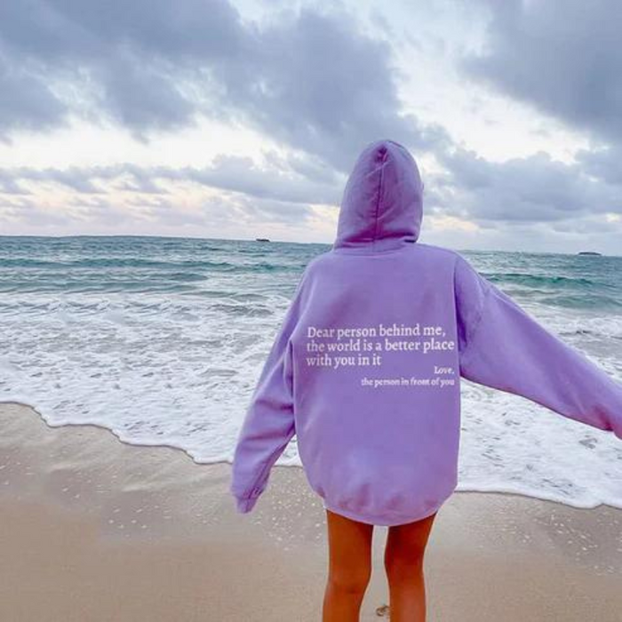 Quote Printed Pattern Hoodie