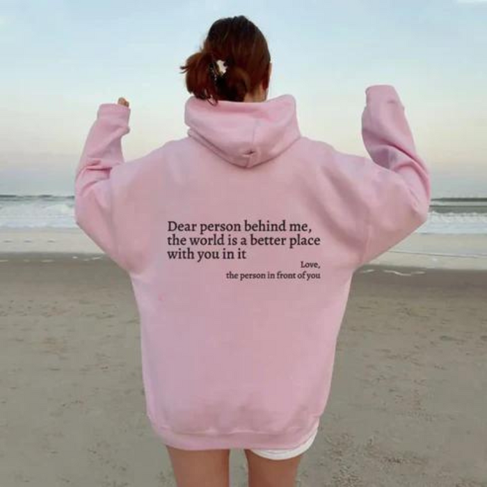 Quote Printed Pattern Hoodie