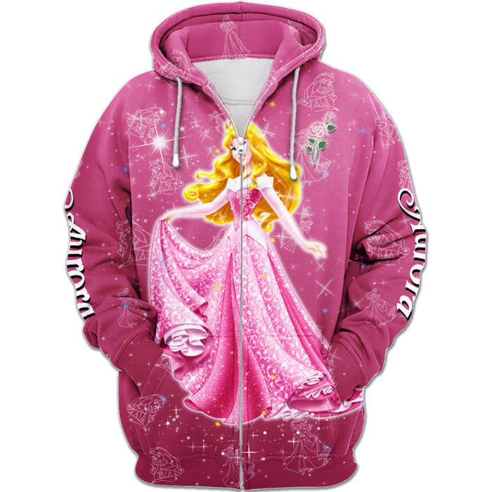 Aurora Princess Pattern Hoodie And Sweatshirt