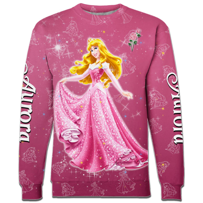 Aurora Princess Pattern Hoodie And Sweatshirt