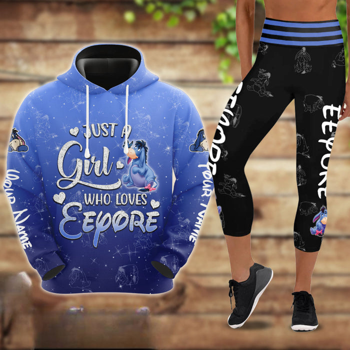 Custom Just A Girl Hoodie And Capris Leggings Set