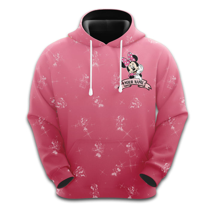 Custom Name Minnie Mouse Rock Paper Hoodie And Leggings Set