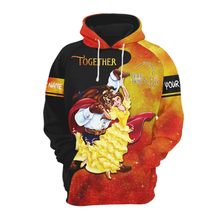 Custom Name Beauty And The Beast Couple Hoodie