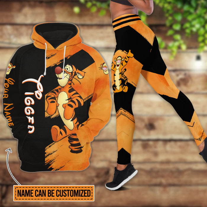 Custom Tiger Pattern Hoodie And Leggings Set