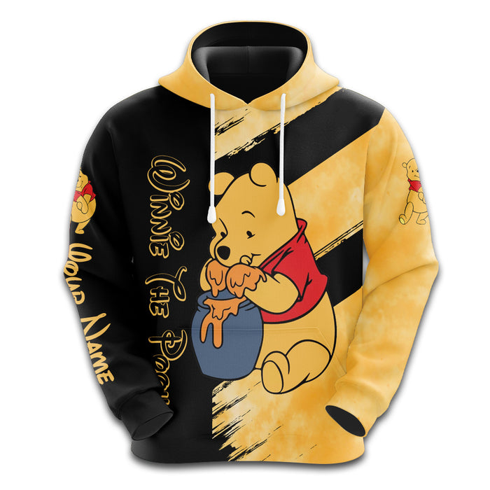 Custom Name Winnie The Pooh Themed Hoodie And Leggings Set