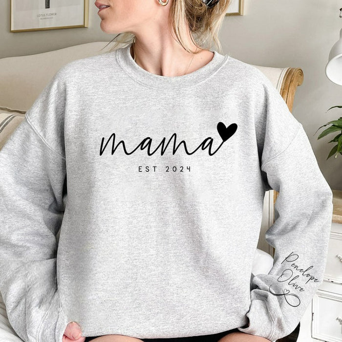 Infinite Love Mom Custom Mama Sweatshirt with Kids Names On Sleeve