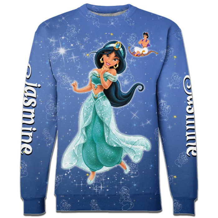 Jasmine Princess Castle Glitter Hoodie And Sweatshirt