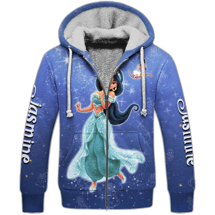 Jasmine Princess Castle Glitter Hoodie And Sweatshirt