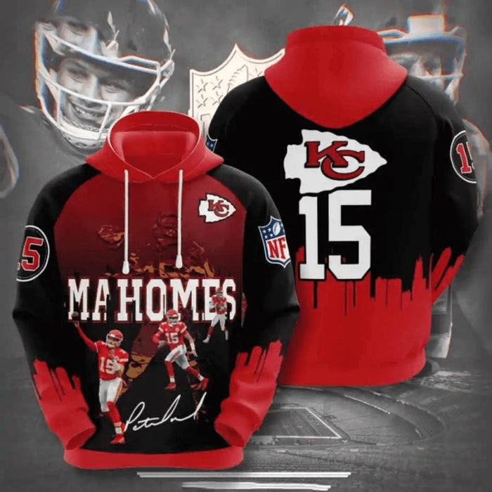 Kansas City Mahomes Football Champion Themed 3D Hoodie