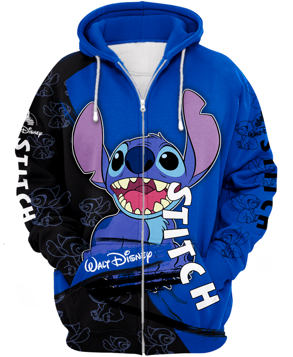 Laughing Stitch Zip Up Hoodie