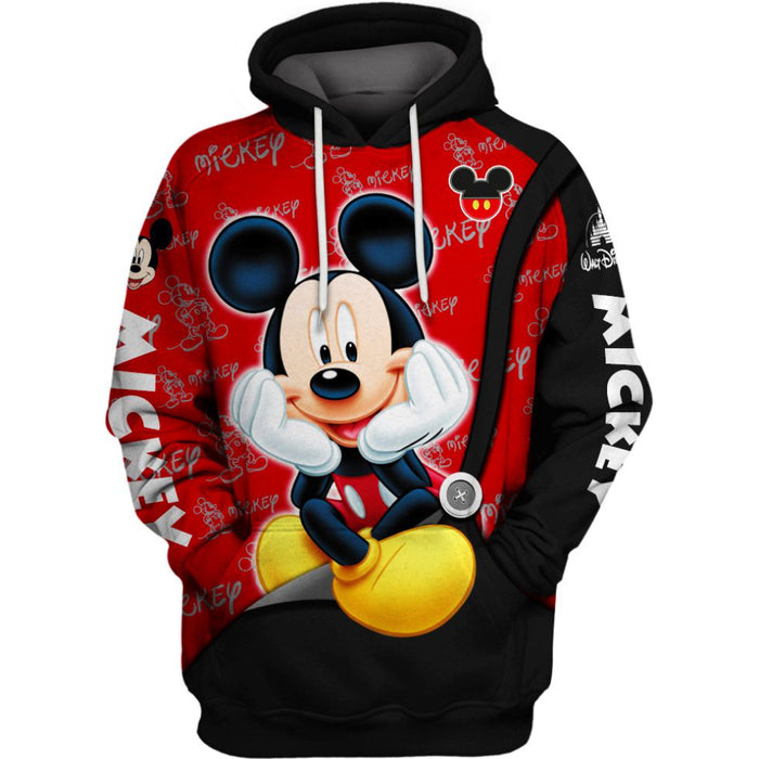 Mickey Mouse Pattern Hoodie And Leggings Set