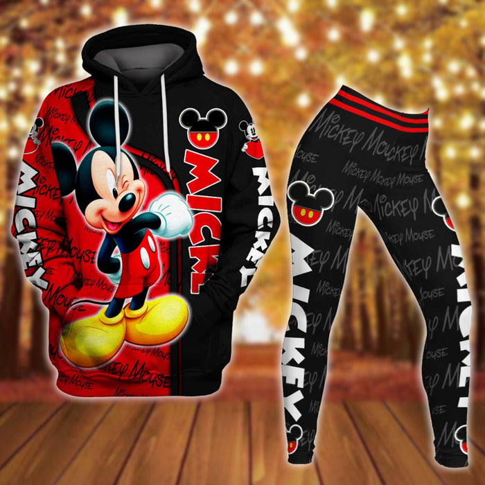 Mickey Mouse Themed Hoodie And Leggings Set