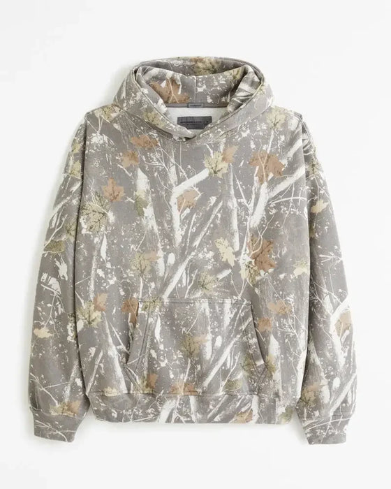 Oversized Camo Patterned Hoodie