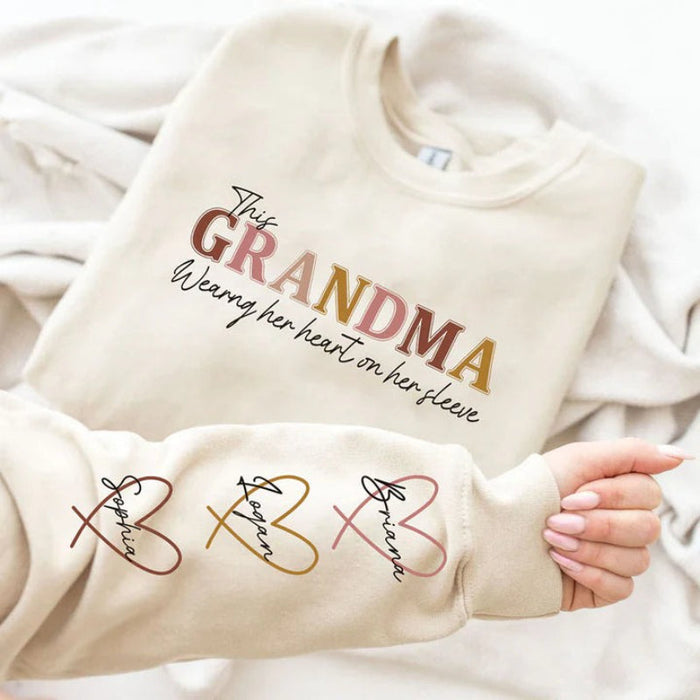 Customized Wear Mama Sweatshirt With Kid Names On Sleeves For Mothers Day