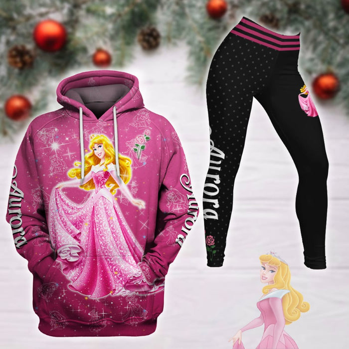 Princess Cartoon Hoodie And Leggings Set