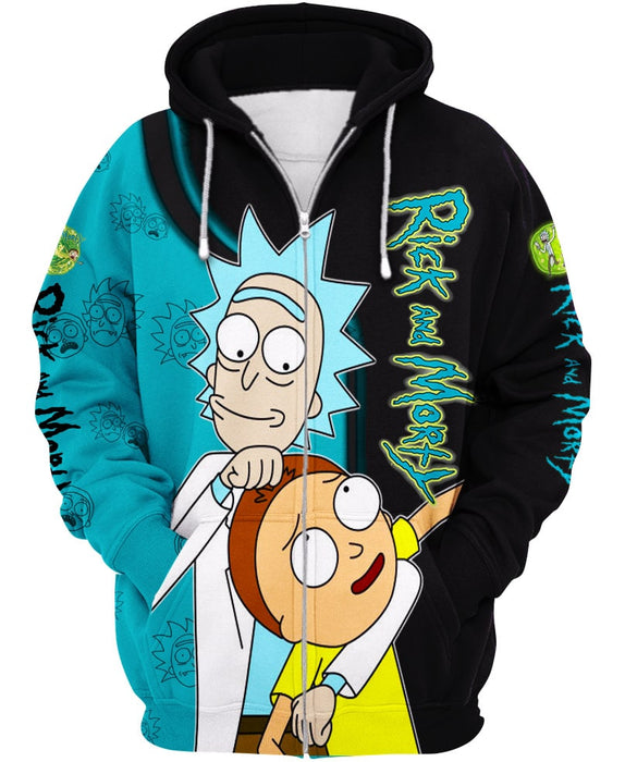 Rick And Morty Zip Up Hoodie