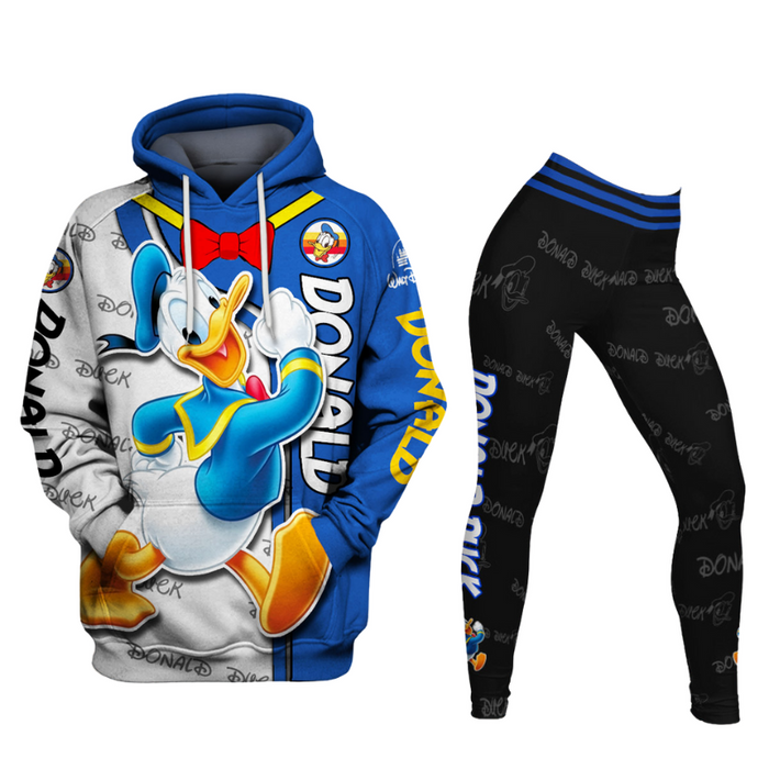 Cartoon Character Hoodie And Leggings Set